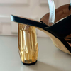 Sandal Preta com Salto Escultural