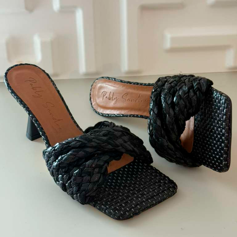 Open Mule Handmade Preto