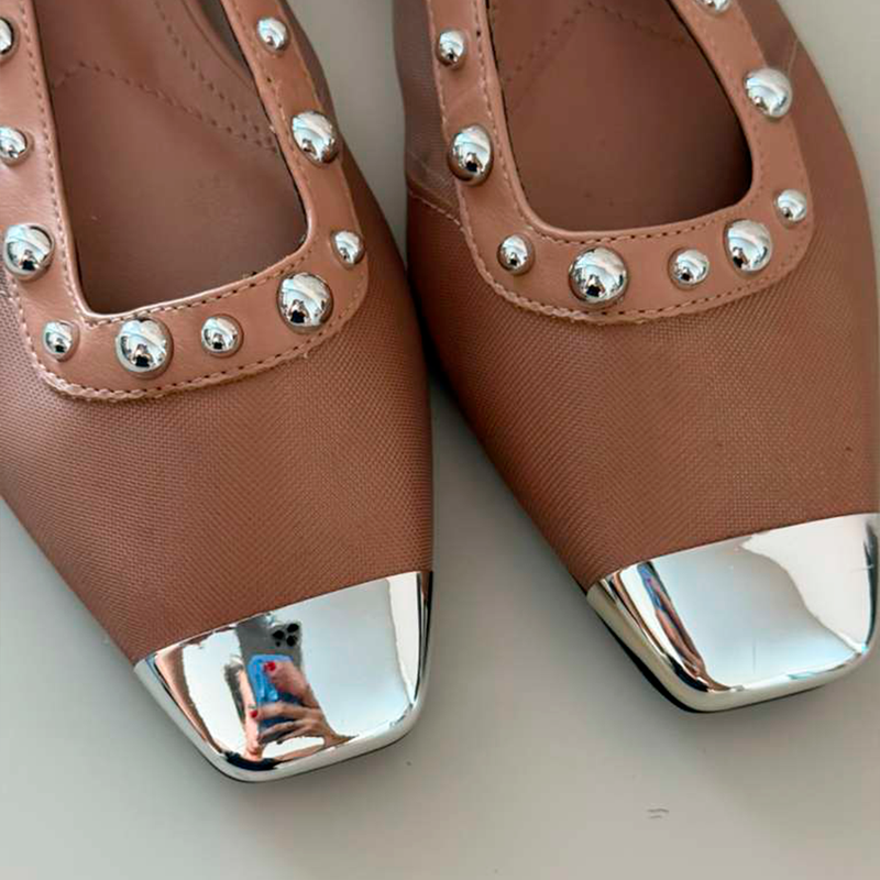 Loafer Tela Mesh Nude