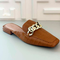 Mule Croco Caramelo